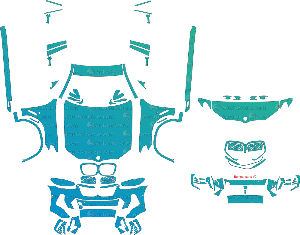 BMW iX3 M Sport G08 (From 2021) SUV pre-cut PPF vector template download