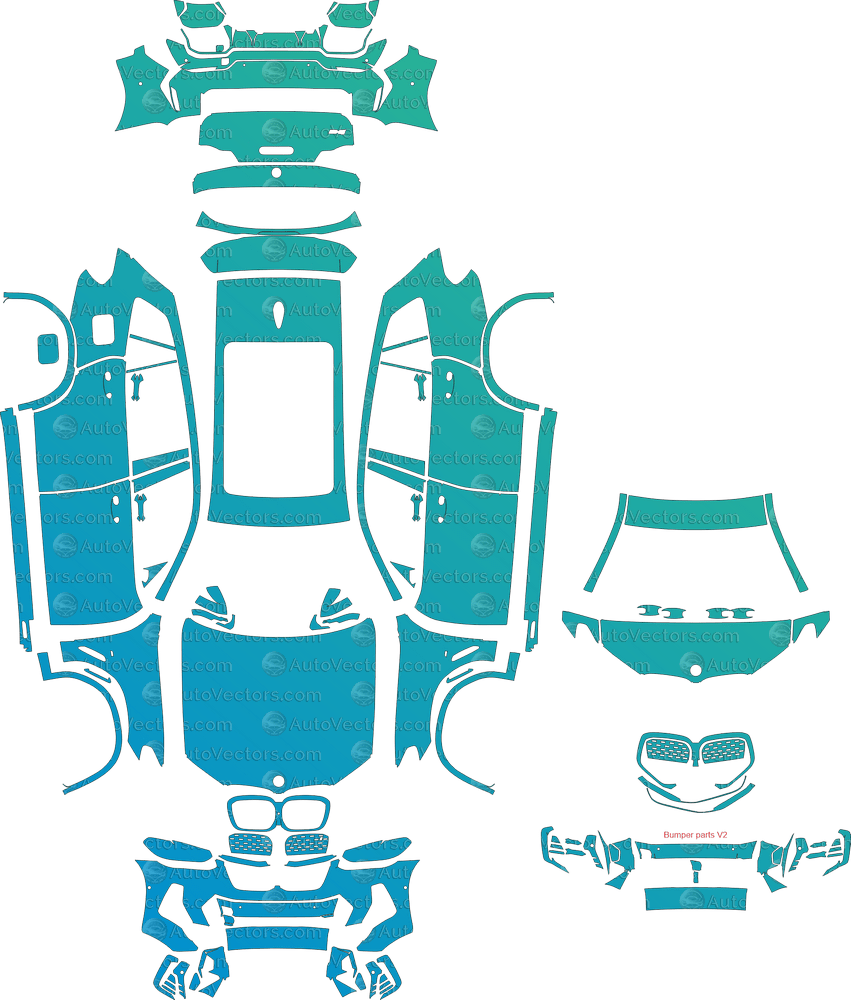 BMW iX3 M Sport G08 (From 2021) SUV pre-cut PPF vector template download