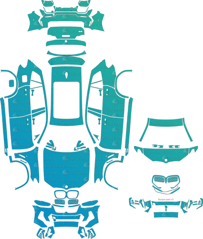 BMW iX3 M Sport G08 (From 2021) SUV pre-cut PPF vector template download