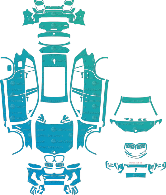 BMW iX3 M Sport G08 (From 2021) SUV pre-cut PPF vector template download