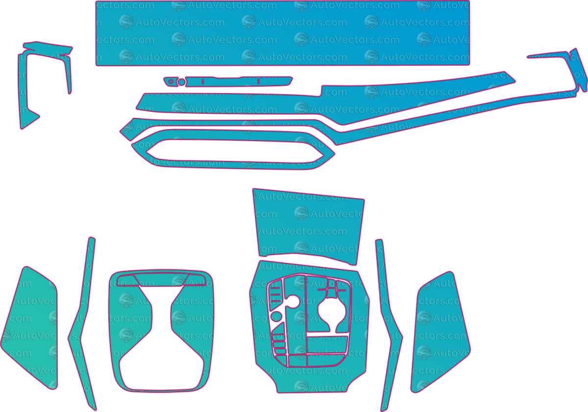 BMW M2 G87 Base (From 2023) Coupe Interior – interior pre-cut PPF pattern templates, instant digital download vector cut files (CDR, AI, PDF, SVG)