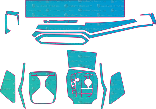 BMW M2 G87 Base (From 2023) Coupe Interior – interior pre-cut PPF pattern templates, instant digital download vector cut files (CDR, AI, PDF, SVG)