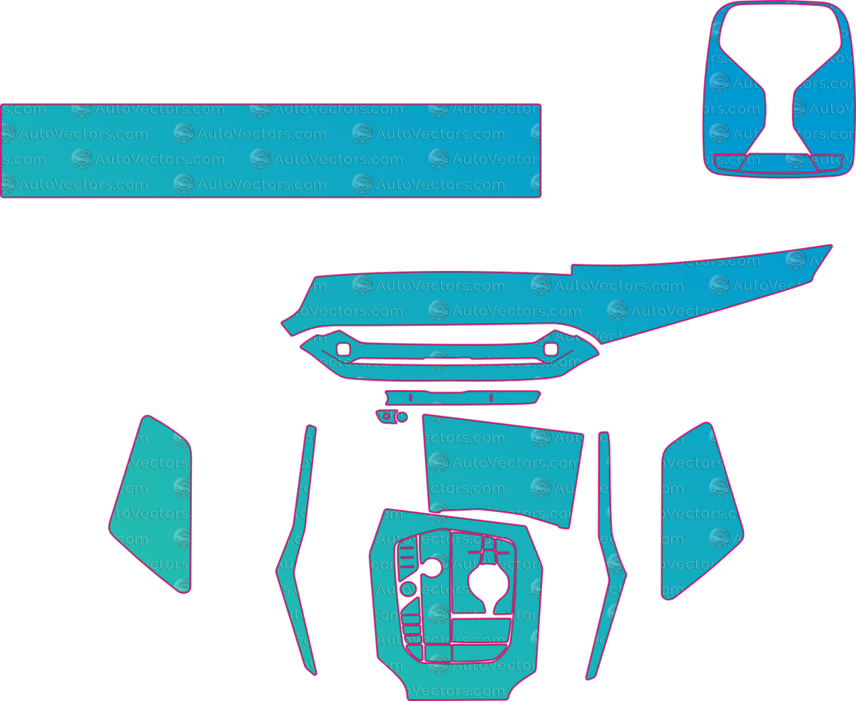 BMW M2 G87 Base (From 2025) Coupe Interior – interior pre-cut PPF pattern templates, instant digital download vector cut files (CDR, AI, PDF, SVG)
