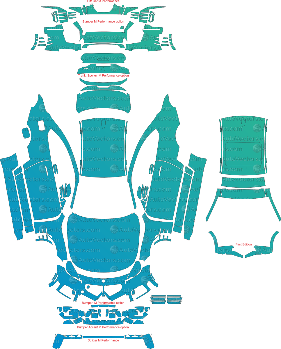 BMW M2 M performance G87 (From 2023) Coupe pre-cut PPF vector template download