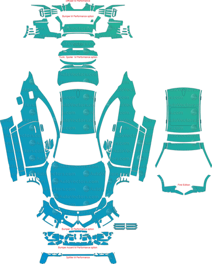 BMW M2 M performance G87 (From 2023) Coupe pre-cut PPF vector template download