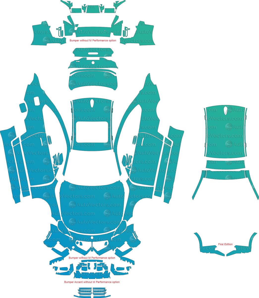 BMW M2 Standard G87 (From 2023) Coupe pre-cut PPF vector template download