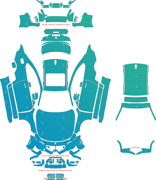 BMW M2 Standard G87 (From 2023) Coupe pre-cut PPF vector template download