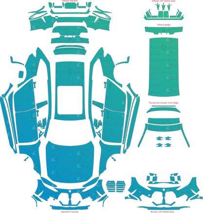 BMW M3 Base G81 (From 2022) Touring pre-cut PPF vector template download