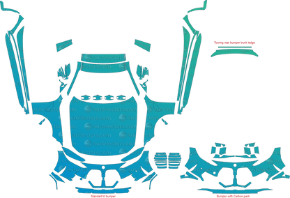 BMW M3 Base G81 (From 2022) Touring pre-cut PPF vector template download