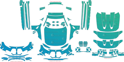 BMW M3 Competition G80 (From 2021) Sedan pre-cut PPF vector template download