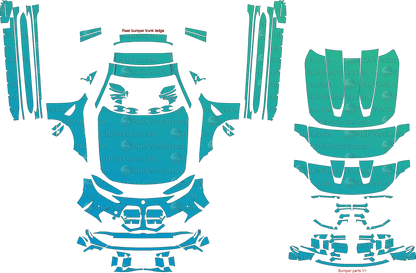 BMW M3 CS / M Performance G80 (From 2023) Sedan pre-cut PPF vector template download