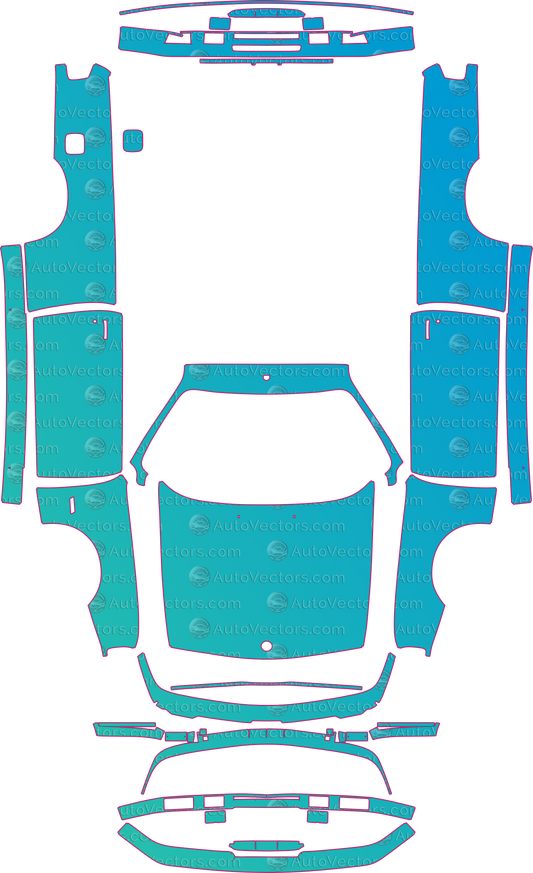 BMW M3 E30 (From 1987) Saloon – pre-cut PPF pattern templates, instant digital download vector cut files (CDR, AI, PDF, SVG)