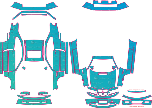 BMW M3 E46 (From 2000) Coupe – pre-cut PPF pattern templates, instant digital download vector cut files (CDR, AI, PDF, SVG)