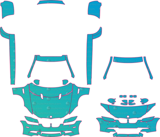 BMW M3 E90 (From 2008) Sedan – pre-cut PPF pattern templates, instant digital download vector cut files (CDR, AI, PDF, SVG)