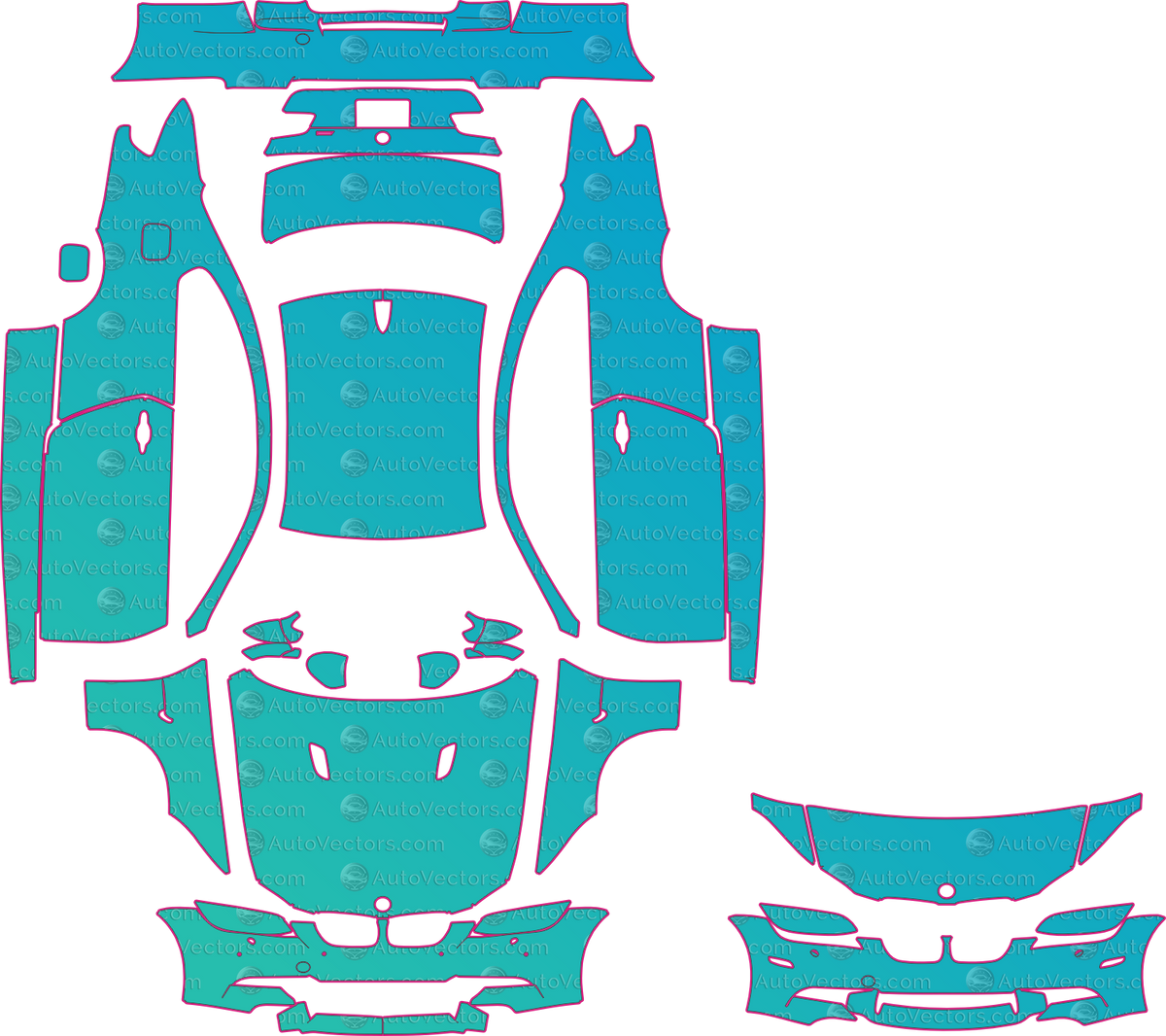 BMW M3 E92 (From 2008) Coupe – pre-cut PPF pattern templates, instant digital download vector cut files (CDR, AI, PDF, SVG)