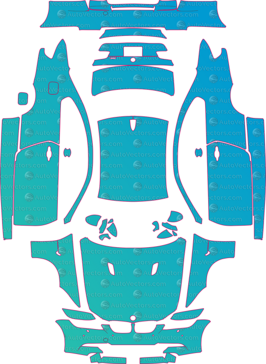 BMW M3 E92 Base (From 2007) Coupe – pre-cut PPF pattern templates, instant digital download vector cut files (CDR, AI, PDF, SVG)