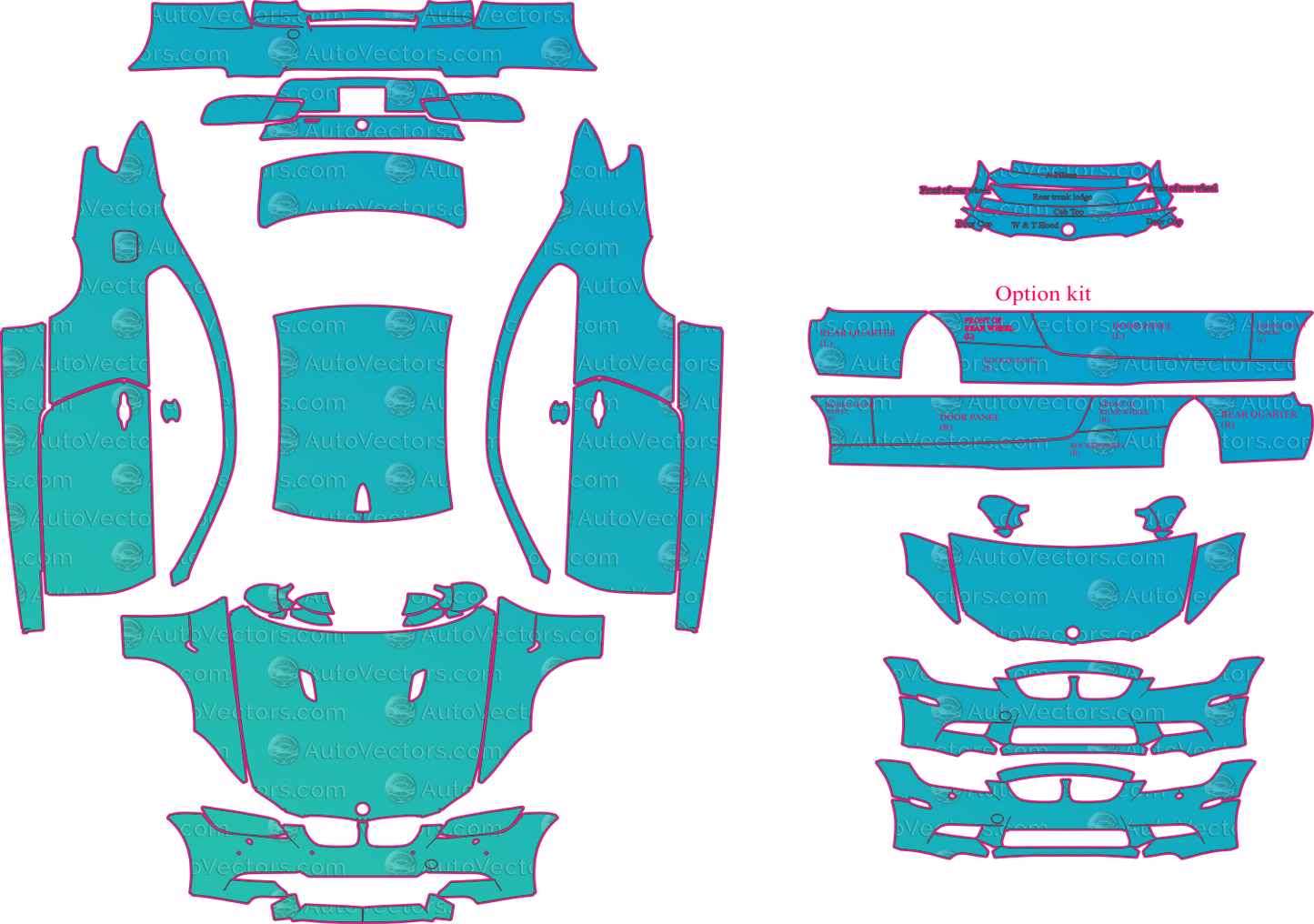 BMW M3 E92 Facelift (2011–2013) Coupe Pre-Cut PPF Pattern Templates – pre-cut PPF pattern templates, digital download vector files (CDR, AI, PDF, DXF, SVG)