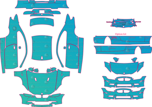 BMW M3 E92 Facelift (2011–2013) Coupe Pre-Cut PPF Pattern Templates – pre-cut PPF pattern templates, digital download vector files (CDR, AI, PDF, DXF, SVG)