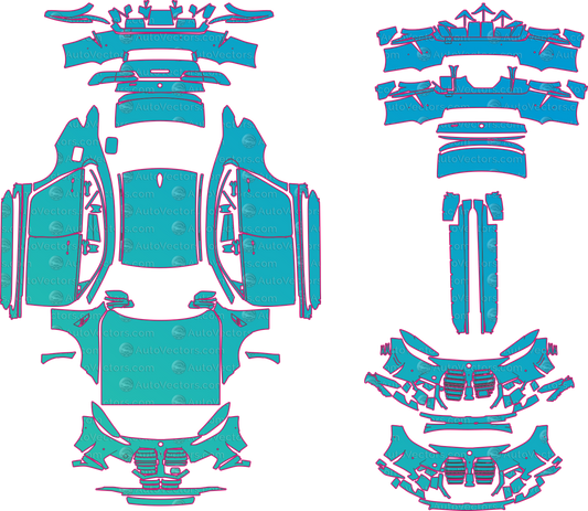 BMW M3 G80 Competition With M Carbon Package (From 2021) Sedan – pre-cut PPF pattern templates, instant digital download vector cut files (CDR, AI, PDF, SVG)