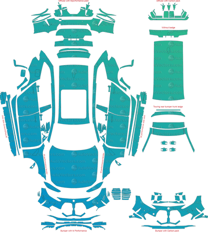 BMW M3 M Performance G81 (From 2022) Touring pre-cut PPF vector template download