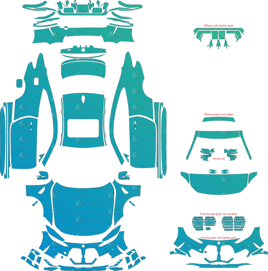BMW M4 Competition G82 (From 2021) Coupe pre-cut PPF vector template download