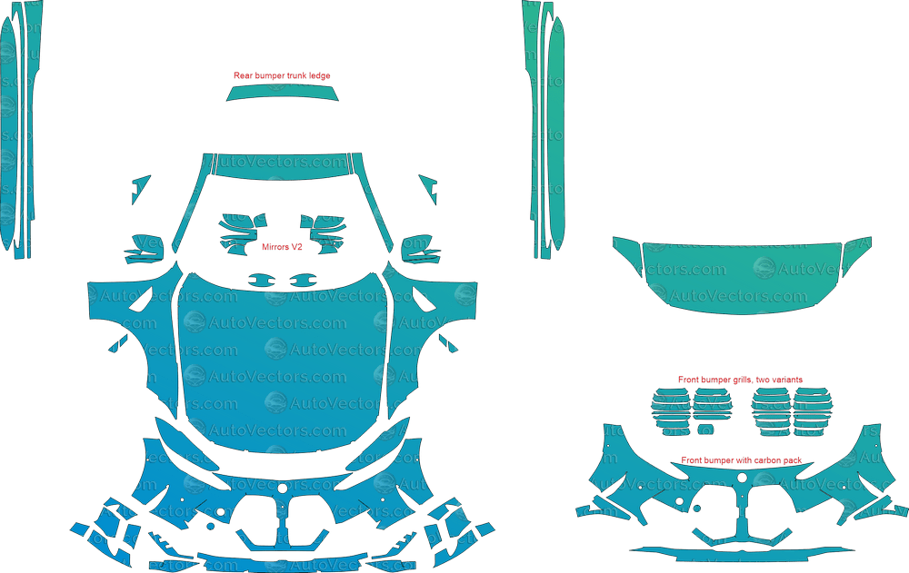 BMW M4 Competition G82 (From 2021) Coupe pre-cut PPF vector template download