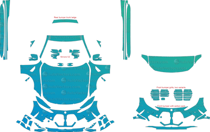 BMW M4 Competition G82 (From 2021) Coupe pre-cut PPF vector template download
