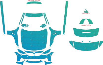 BMW M4 F82 (From 2015) Coupe pre-cut PPF vector template download