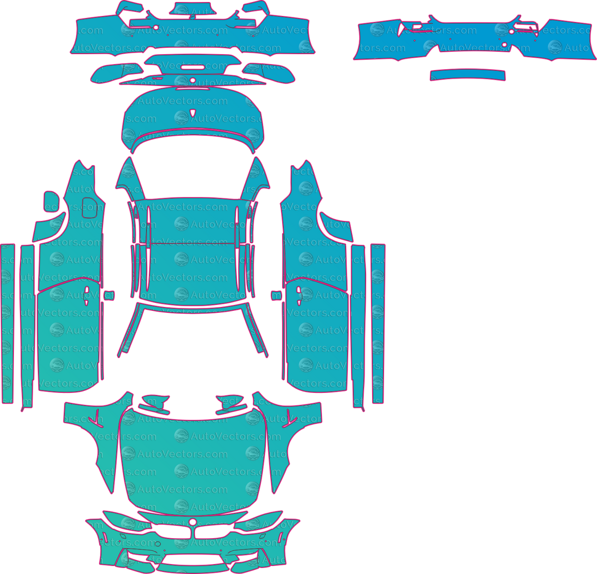 BMW M4 F83 Base (From 2014) Convertible – pre-cut PPF pattern templates, instant digital download vector cut files (CDR, AI, PDF, SVG)