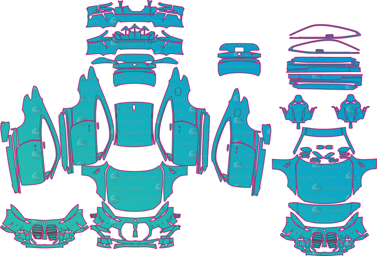 BMW M4 G82 Competition Facelift (From 2024) Coupe Pre-Cut PPF Pattern Templates – pre-cut PPF pattern templates, digital download vector files (CDR, AI, PDF, DXF, SVG)
