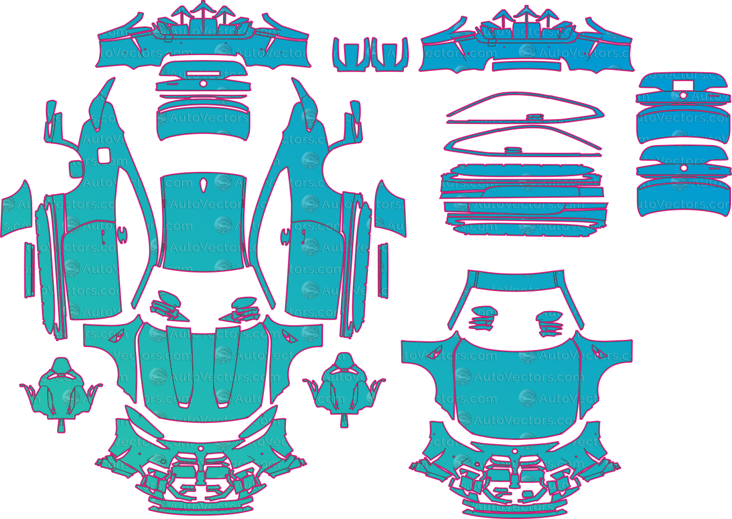 BMW M4 G82 CS Facelift (From 2025) Coupe Pre-Cut PPF Pattern Templates – pre-cut PPF pattern templates, digital download vector files (CDR, AI, PDF, DXF, SVG)