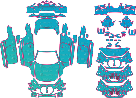 BMW M4 G83 (From 2021) Convertible Pre-Cut PPF Pattern Templates – pre-cut PPF pattern templates, digital download vector files (CDR, AI, PDF, DXF, SVG)