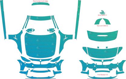 BMW M4 GTS F82 (From 2016) Coupe pre-cut PPF vector template download