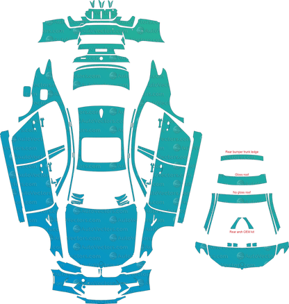 BMW M5 / Competition F90 (From 2018) Sedan pre-cut PPF vector template download