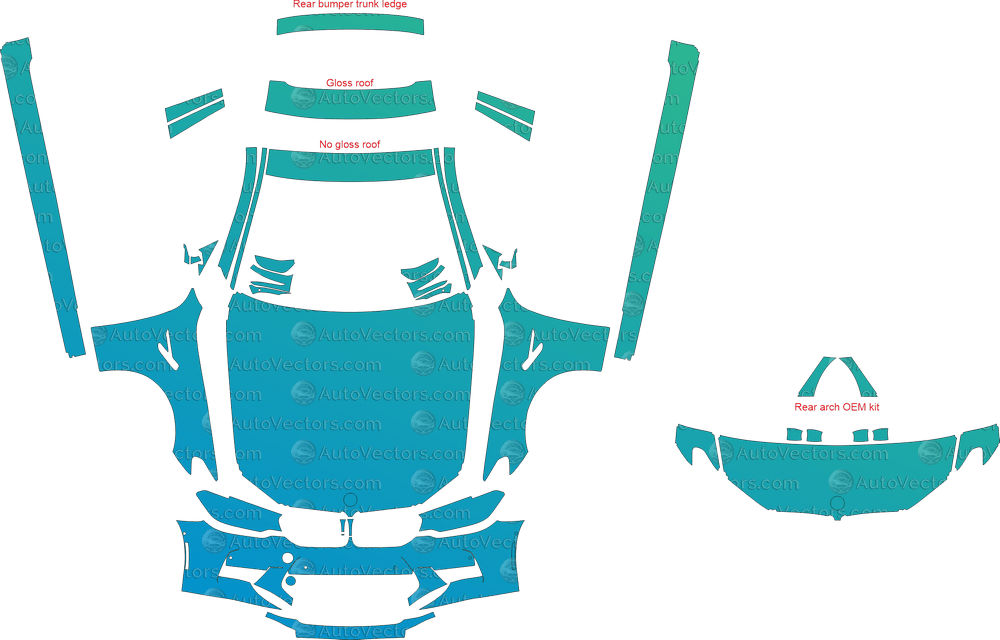 BMW M5 / Competition F90 (From 2018) Sedan pre-cut PPF vector template download