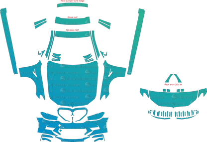 BMW M5 / Competition F90 LCI (From 2021) Sedan pre-cut PPF vector template download