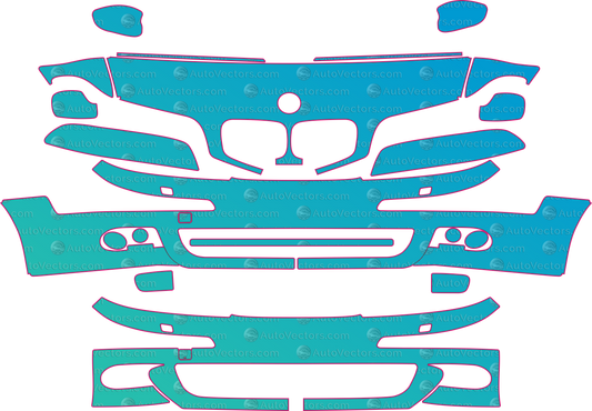 BMW M5 E39 Facelift (From 2000) Sedan Pre-Cut PPF Pattern Templates – pre-cut PPF pattern templates, digital download vector files (CDR, AI, PDF, DXF, SVG)