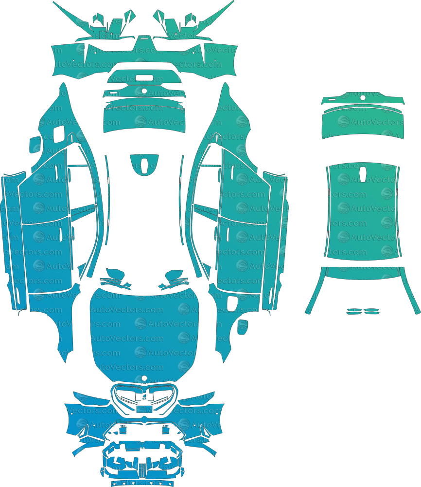 BMW M5 G90 (From 2025) Sedan pre-cut PPF vector template download