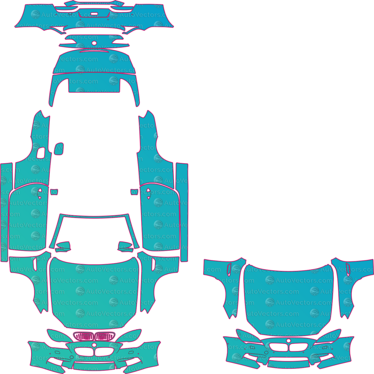 BMW M6 (From 2011) Convertible – pre-cut PPF pattern templates, instant digital download vector cut files (CDR, AI, PDF, SVG)