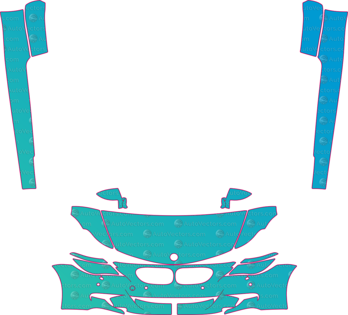 BMW M6 E63 (From 2006) Coupe – pre-cut PPF pattern templates, instant digital download vector cut files (CDR, AI, PDF, SVG)