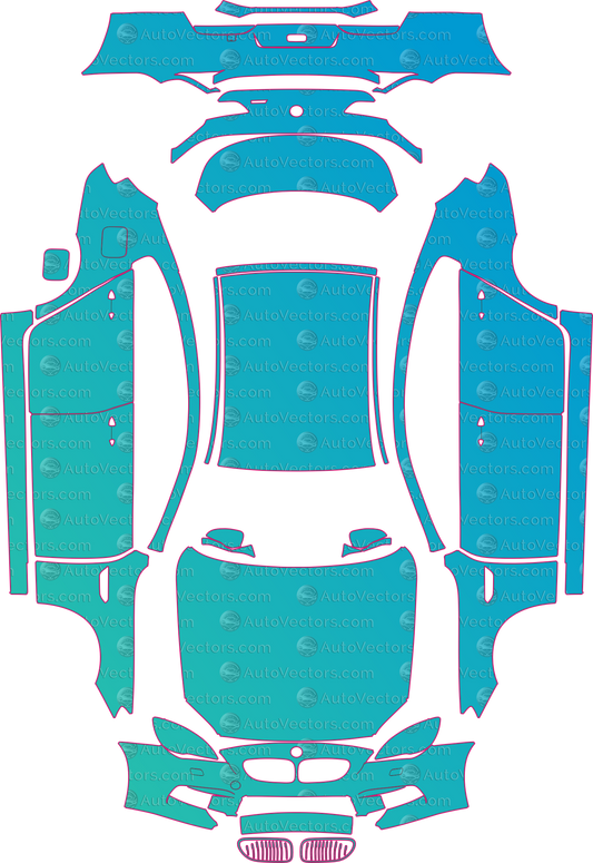 BMW M6 F06 (From 2015) Sedan – pre-cut PPF pattern templates, instant digital download vector cut files (CDR, AI, PDF, SVG)