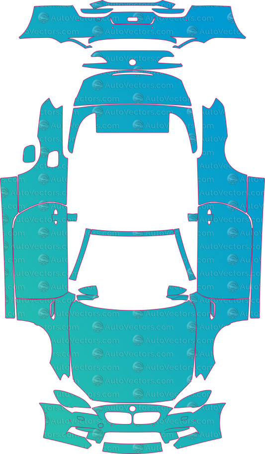 BMW M6 F12 (From 2016) Convertible – pre-cut PPF pattern templates, instant digital download vector cut files (CDR, AI, PDF, SVG)