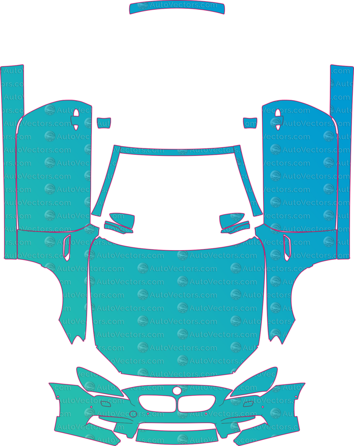 BMW M6 F13 (From 2012) Coupe – pre-cut PPF pattern templates, instant digital download vector cut files (CDR, AI, PDF, SVG)