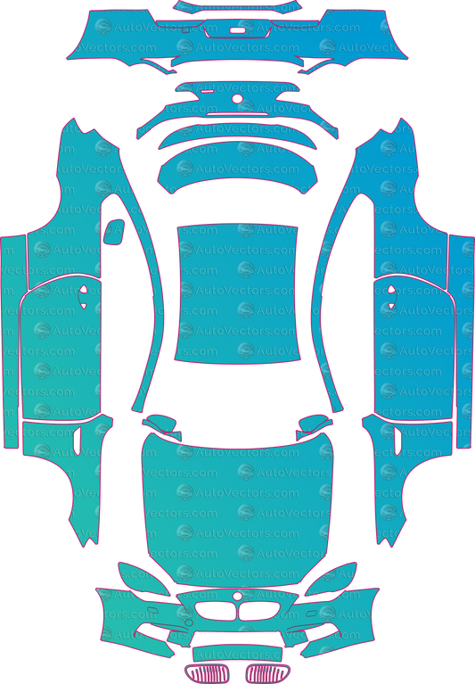 BMW M6 F13 (From 2015) Coupe – pre-cut PPF pattern templates, instant digital download vector cut files (CDR, AI, PDF, SVG)