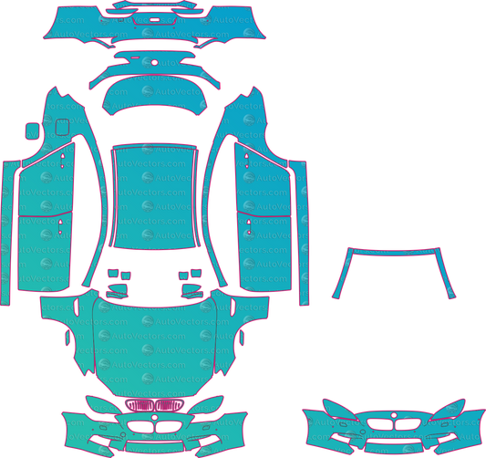 BMW M6 Gran Coupe F06 (From 2011) Coupe – pre-cut PPF pattern templates, instant digital download vector cut files (CDR, AI, PDF, SVG)