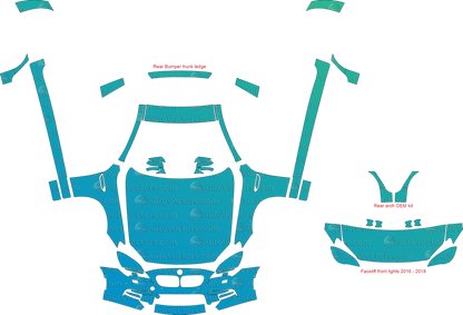 BMW M6 Gran Coupe F06 (From 2014) Gran Coupe pre-cut PPF vector template download