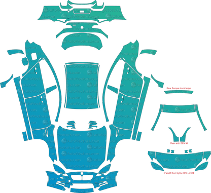 BMW M6 Gran Coupe F06 (From 2014) Gran Coupe pre-cut PPF vector template download