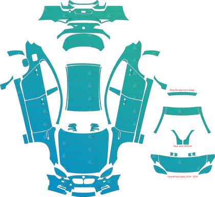BMW M6 Gran Coupe F06 (From 2014) Gran Coupe Pre-Cut PPF Pattern Templates