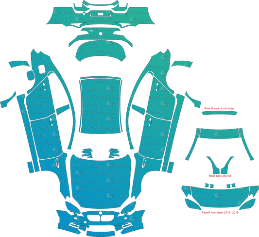 BMW M6 Gran Coupe F06 (From 2014) Gran Coupe pre-cut PPF vector template download