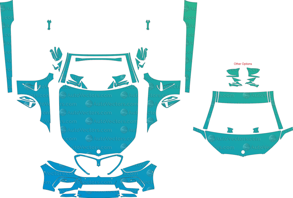 BMW M8 Competition G14 (From 2019) Convertible pre-cut PPF vector template download